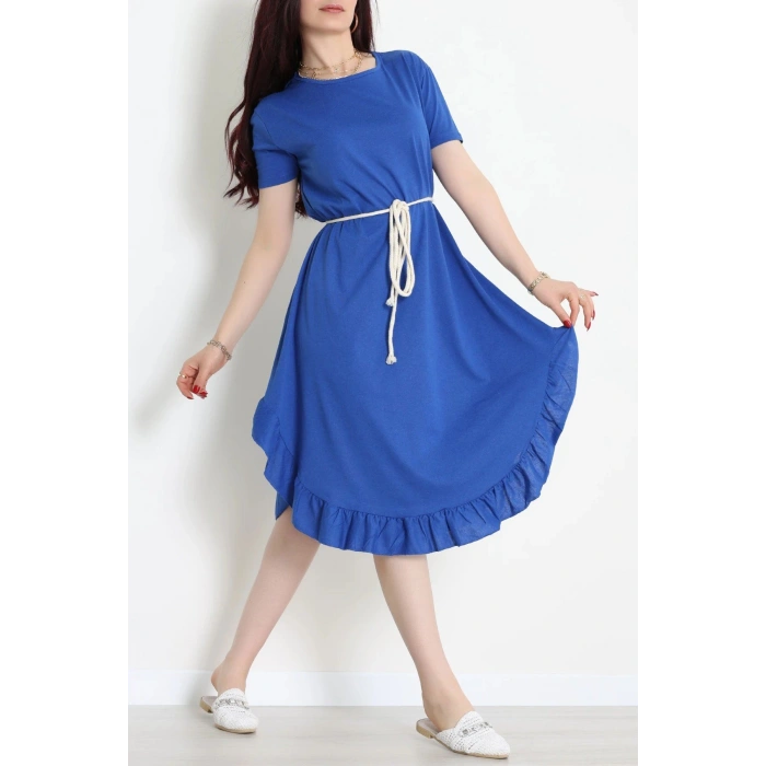 Oversize Süprem Kumaş Elbise Saks - 71016.1748.
