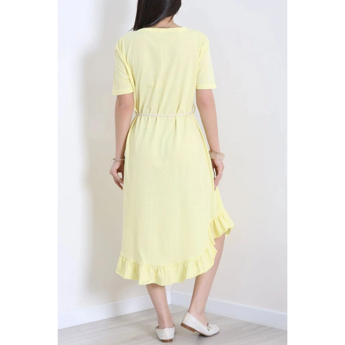 Oversize Süprem Kumaş Elbise Sarı - 71016.1748.