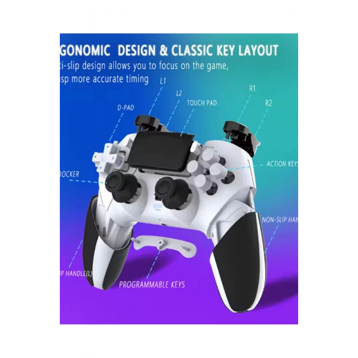 P4 Plus Bluetooth Titreşimli Ps4/ps5 Uyumlu Pc Telefon Joystick Kablosuz Oyun Kolu Siyah
