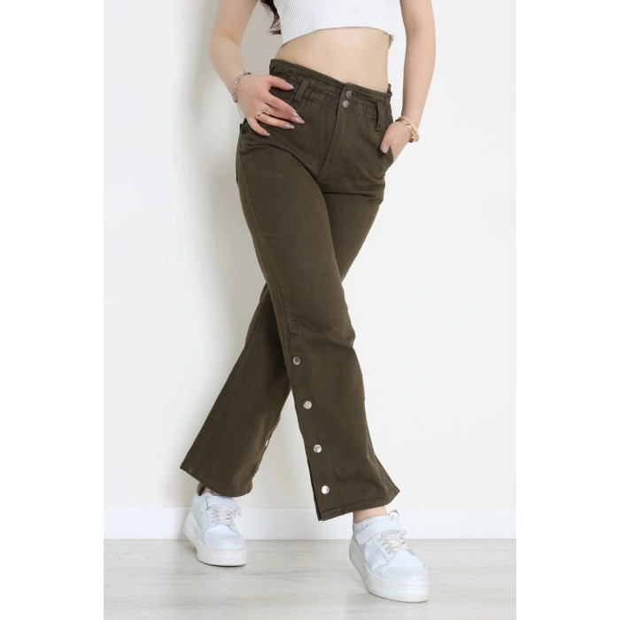 Paça Çıtçıt Kot Pantolon Haki - 405400.2141.