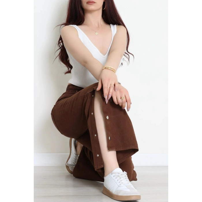Paça Çıtçıt Kot Pantolon Kahve - 405400.2141.