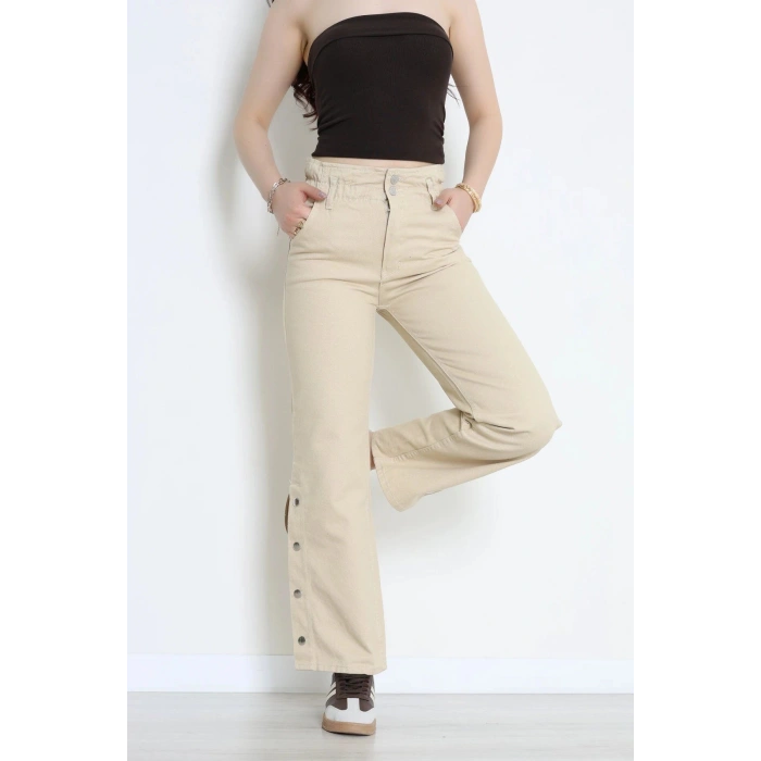 Paça Çıtçıt Kot Pantolon Taş - 405400.2141.