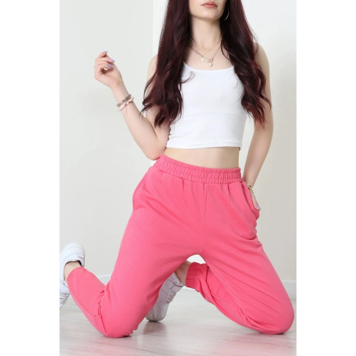 Paça Lastikli 3 İplik Eşofman Altı Pembe - 0001.1238.