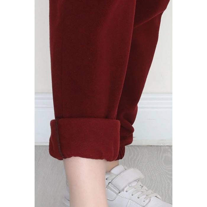 Paça Lastikli Polar Eşofman Altı Bordo - 51001.053.