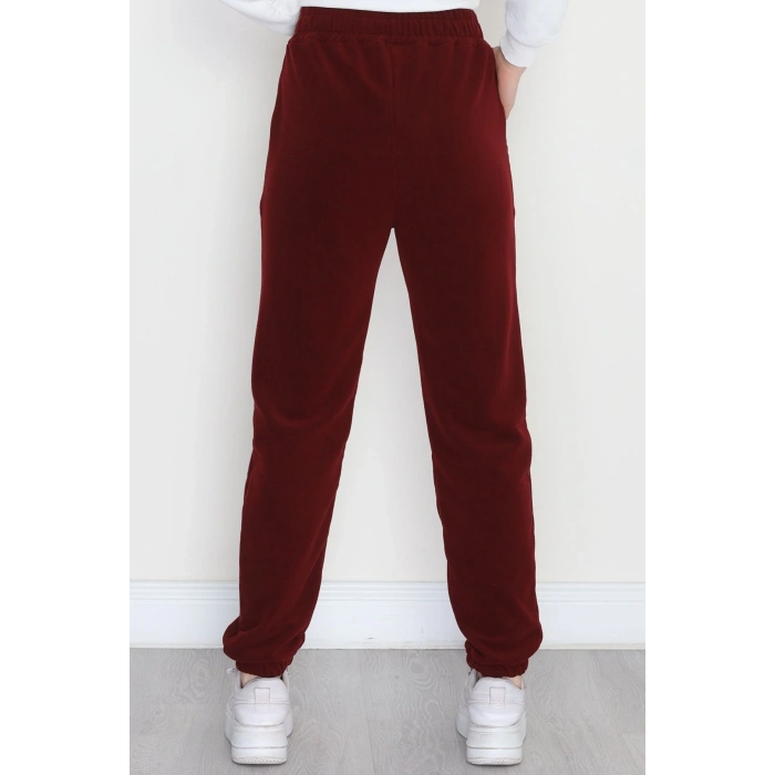 Paça Lastikli Polar Eşofman Altı Bordo - 51001.053.