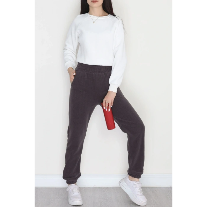 Paça Lastikli Polar Eşofman Altı Füme - 51001.053.