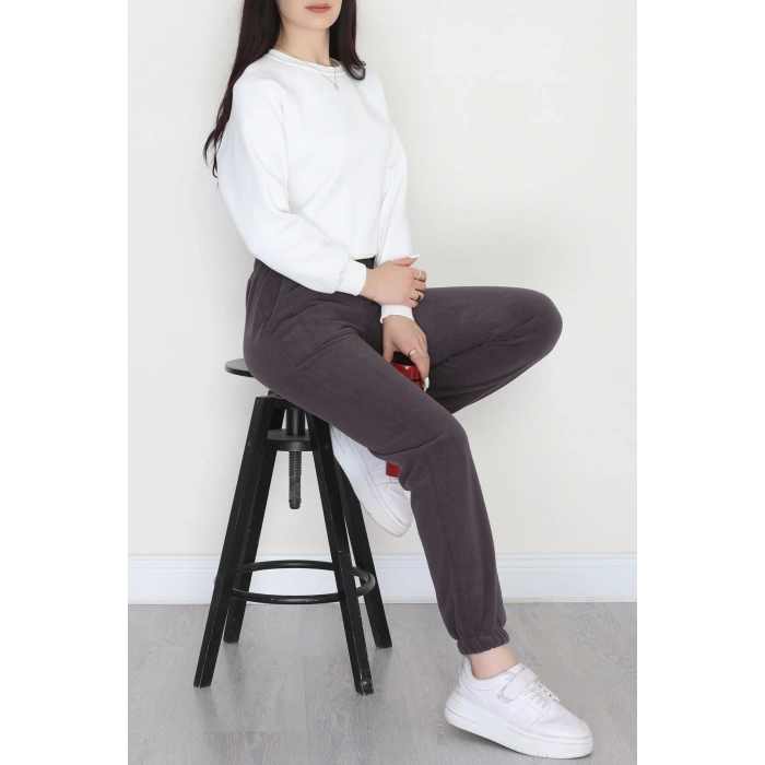 Paça Lastikli Polar Eşofman Altı Füme - 51001.053.