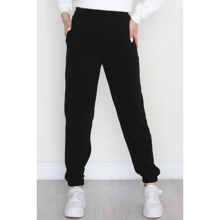 Paça Lastikli Polar Eşofman Altı Siyah - 51001.053.