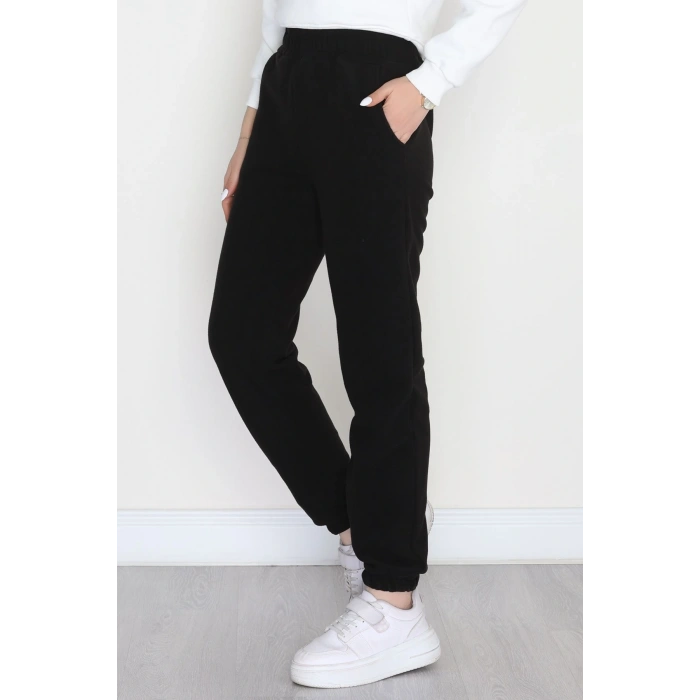 Paça Lastikli Polar Eşofman Altı Siyah - 51001.053.