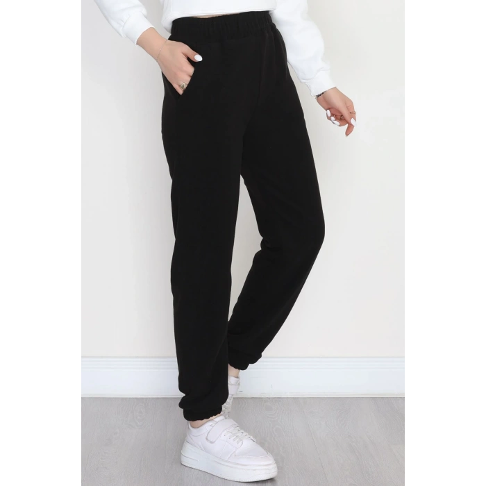 Paça Lastikli Polar Eşofman Altı Siyah - 51001.053.