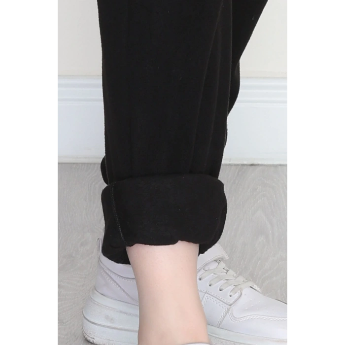 Paça Lastikli Polar Eşofman Altı Siyah - 51001.053.