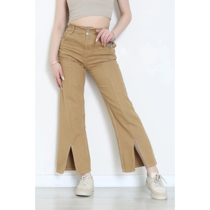 Paça Püskül Yırtmaçlı Palazzo Jean Camel - 410163.2141.