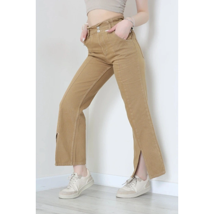 Paça Püskül Yırtmaçlı Palazzo Jean Camel - 410163.2141.