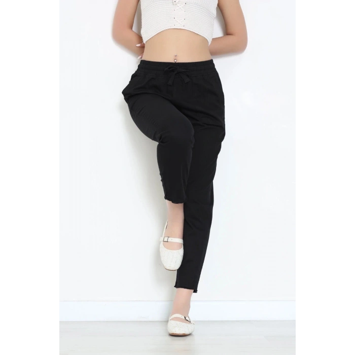 Paça Püsküllü Pantolon Siyah - 2340.1367.