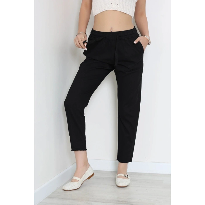 Paça Püsküllü Pantolon Siyah - 2340.1367.