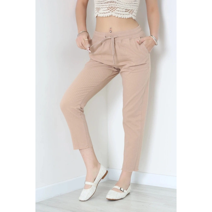 Paça Püsküllü Pantolon Vizon - 2340.1367.