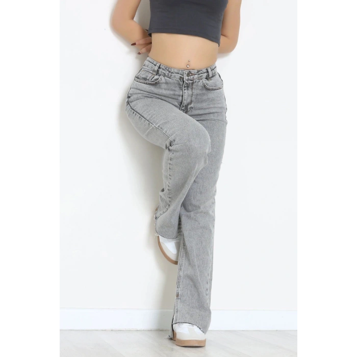 Paça Yırtmaçlı Straight Kot Pantolon Karyıkama - 33645.1566.