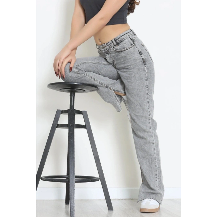 Paça Yırtmaçlı Straight Kot Pantolon Karyıkama - 33645.1566.