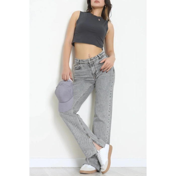 Paça Yırtmaçlı Straight Kot Pantolon Karyıkama - 33645.1566.