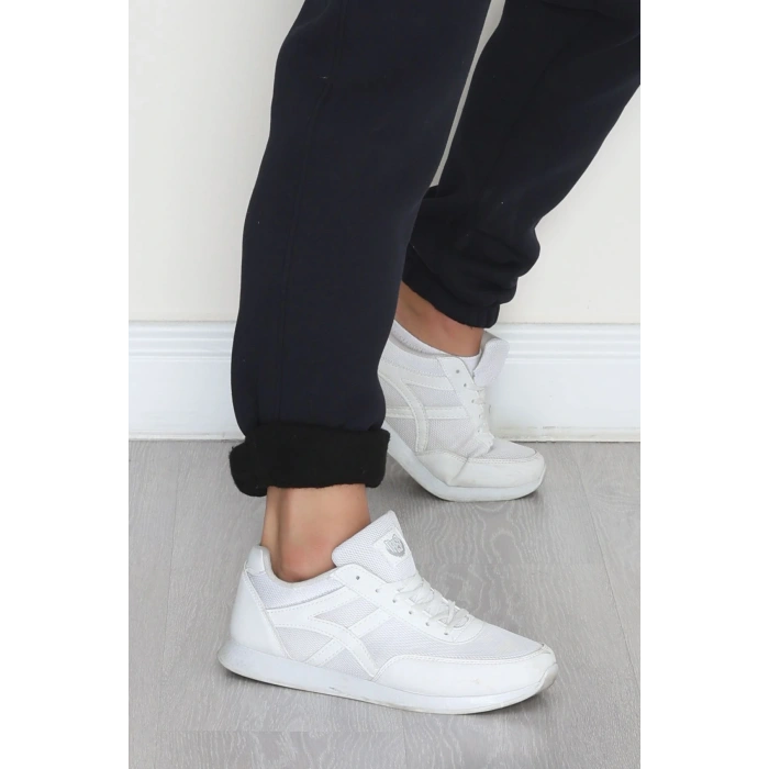 Paçası Lastikli 3 İplik Şardonlu Erkek Eşofman Altı Lacivert - 42625.1937.