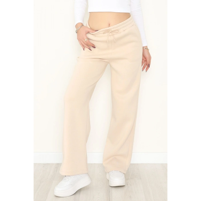 Palazzo 3 İplik Eşofman Altı Bej - 6000.1247.