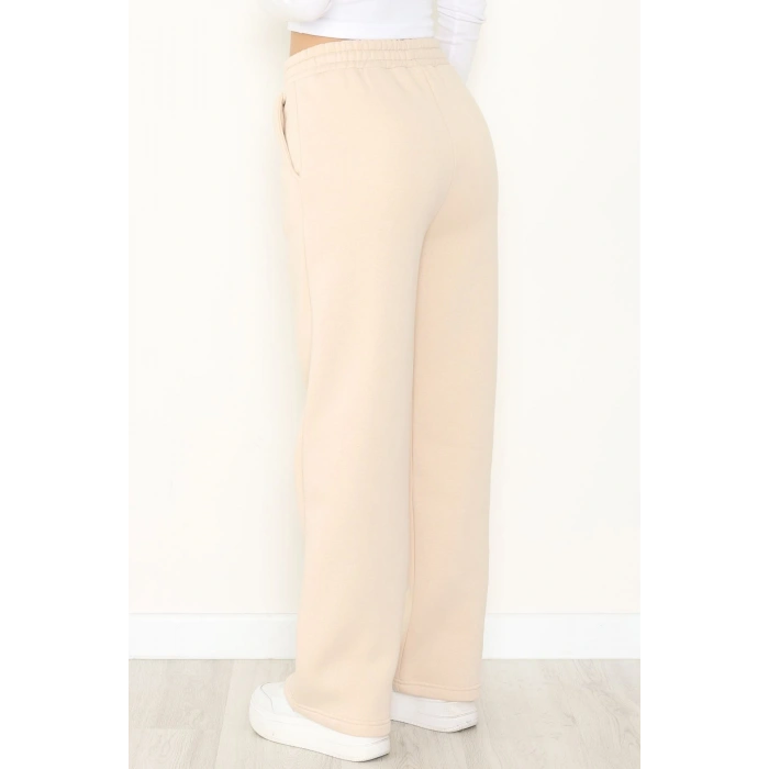 Palazzo 3 İplik Eşofman Altı Bej - 6000.1247.