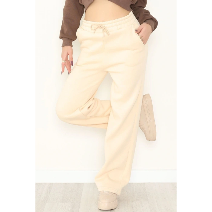 Palazzo 3 İplik Eşofman Altı Bej2 - 6000.1247.