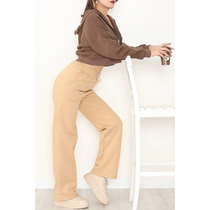 Palazzo 3 İplik Eşofman Altı Camel - 6000.1247.