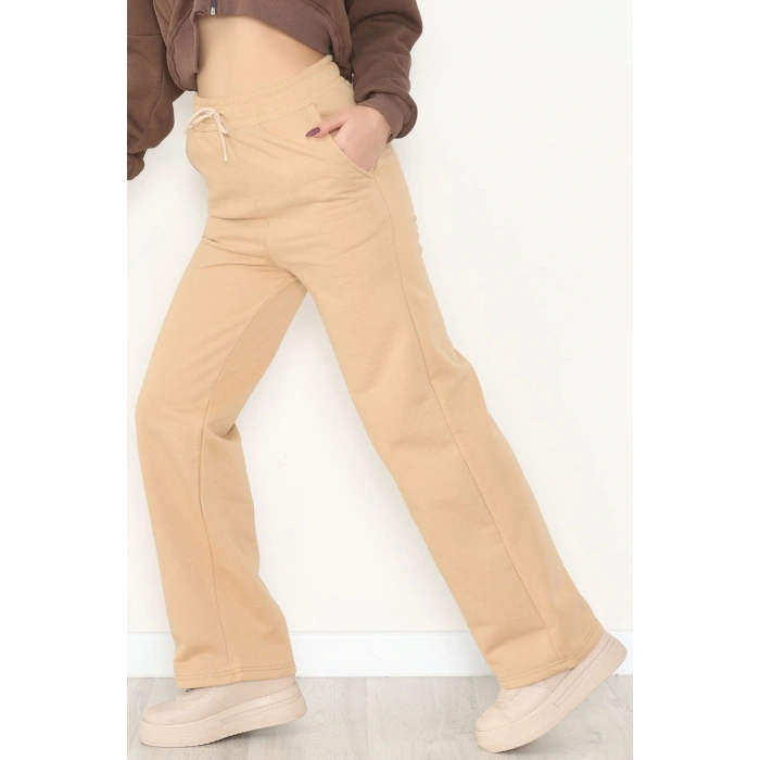 Palazzo 3 İplik Eşofman Altı Camel - 6000.1247.