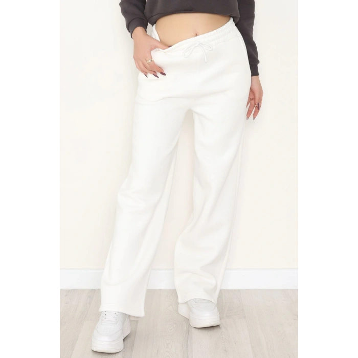 Palazzo 3 İplik Eşofman Altı Ekru - 6000.1247.