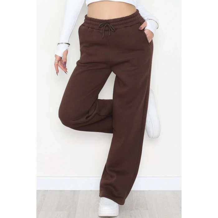 Palazzo 3 İplik Eşofman Altı Kahve - 6000.1247.