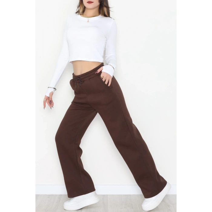 Palazzo 3 İplik Eşofman Altı Kahve - 6000.1247.