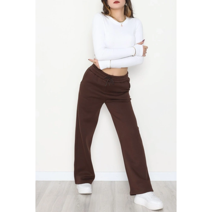 Palazzo 3 İplik Eşofman Altı Kahve - 6000.1247.