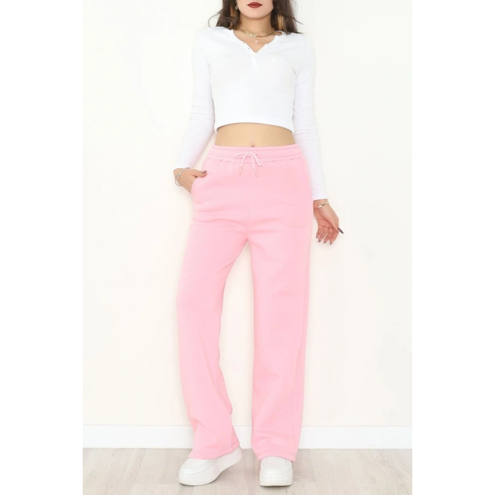 Palazzo 3 İplik Eşofman Altı Pembe - 6000.1247.