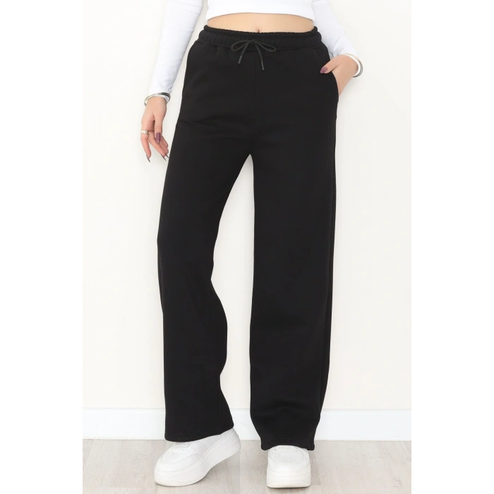 Palazzo 3 İplik Eşofman Altı Siyah - 6000.1247.