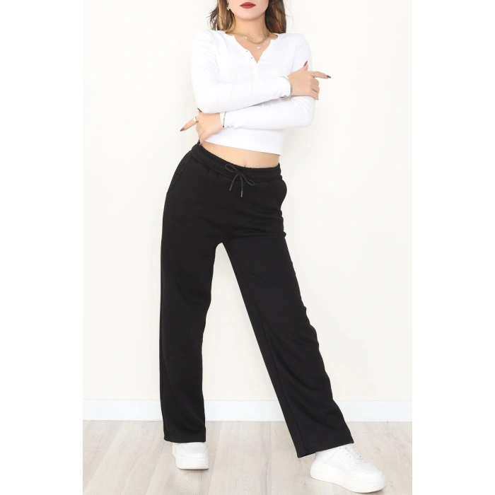 Palazzo 3 İplik Eşofman Altı Siyah - 6000.1247.