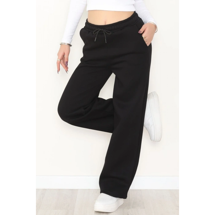 Palazzo 3 İplik Eşofman Altı Siyah - 6000.1247.