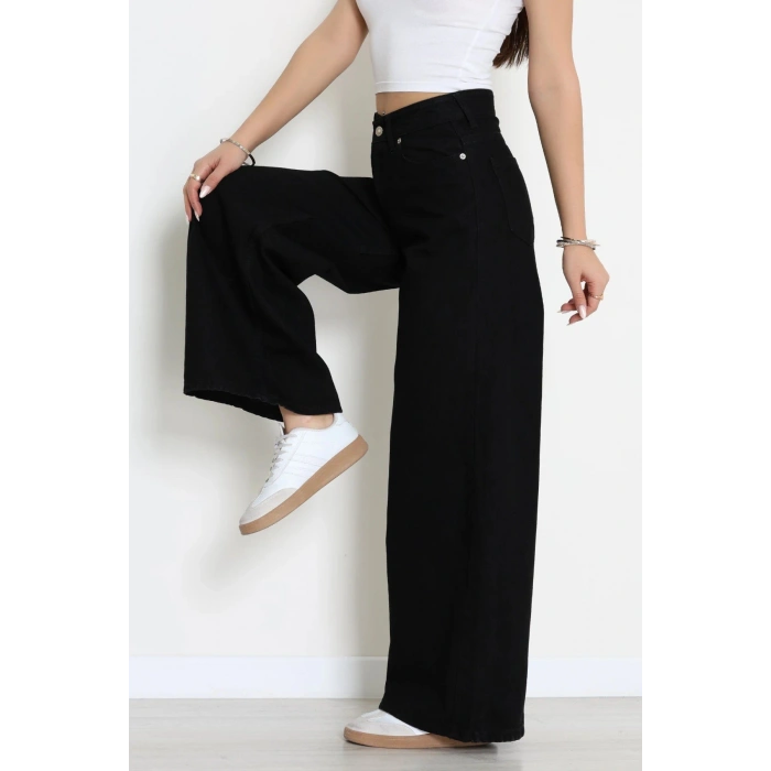 Palazzo Geniş Paça Kot Pantolon Siyah - 31548.2059.