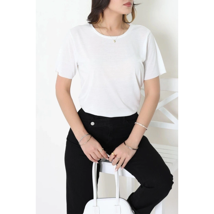 Pamuk Polyester Tişört Ekru - 80714.275.