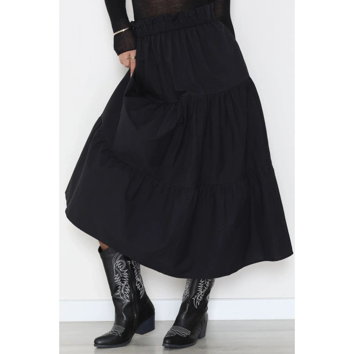 Pamuklu Dokuma Çingene Etek Siyah - 51058.1837.