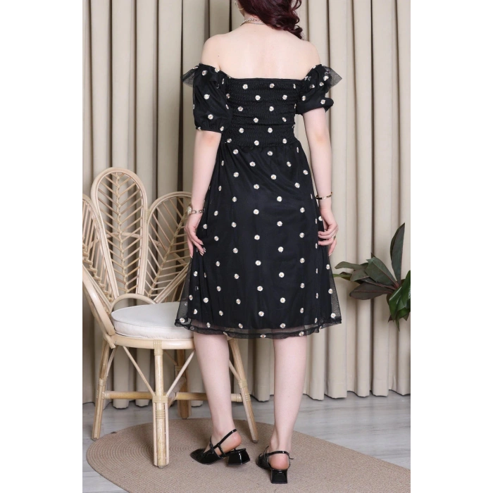 Papatya Detay Elbise Siyah - 71598.155.