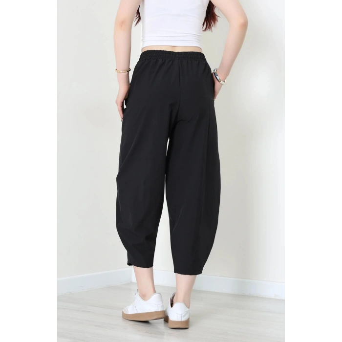 Paraşüt Kumaş Çımalı Şalvar Pantolon Siyah - 71180.1837.