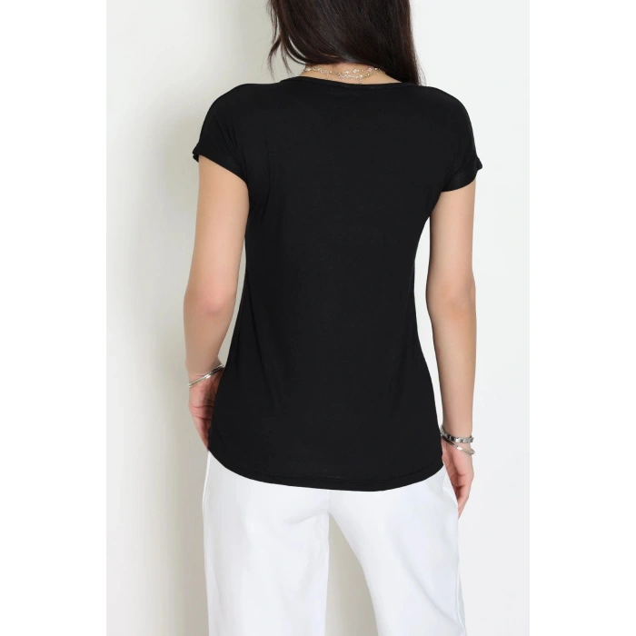 Paris İşlemeli Bluz Siyah - 43985.599.