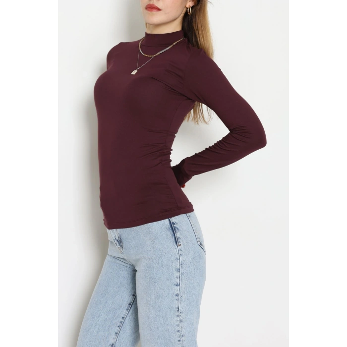 Parmak Geçmeli Bluz Mürdüm - 21756.200.