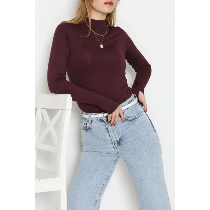 Parmak Geçmeli Bluz Mürdüm - 21756.200.