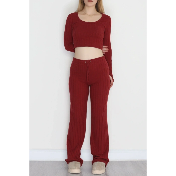 Parmak Geçmeli İnterlok Fitilli Takım Bordo - 90959.1748.