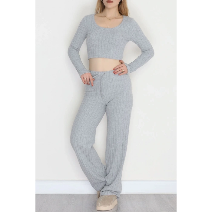 Parmak Geçmeli İnterlok Fitilli Takım Gri - 90959.1748.