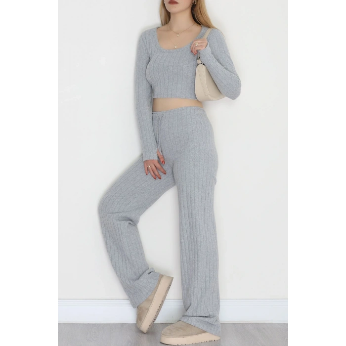 Parmak Geçmeli İnterlok Fitilli Takım Gri - 90959.1748.