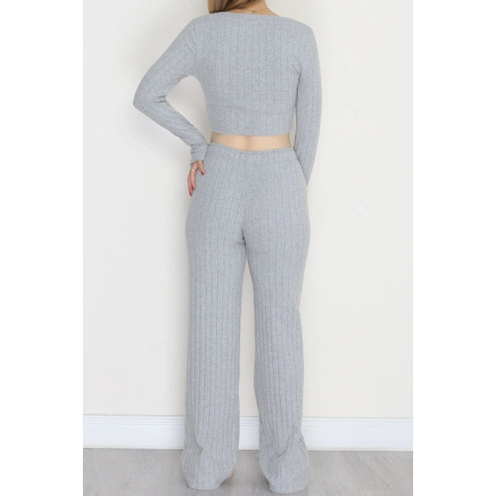 Parmak Geçmeli İnterlok Fitilli Takım Gri - 90959.1748.