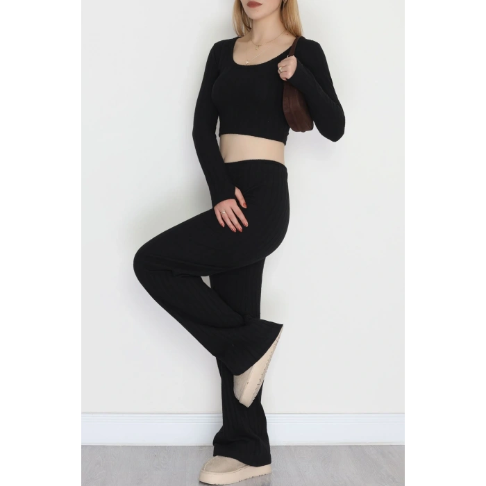 Parmak Geçmeli İnterlok Fitilli Takım Siyah - 90959.1748.